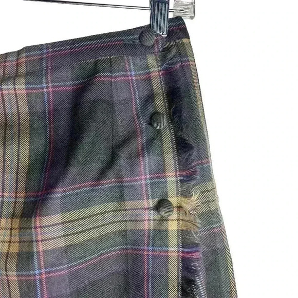 Vintage Al Jean Canada Inc. plaid pure virgin wool  pleated kilt skirt - Picture 3 of 12